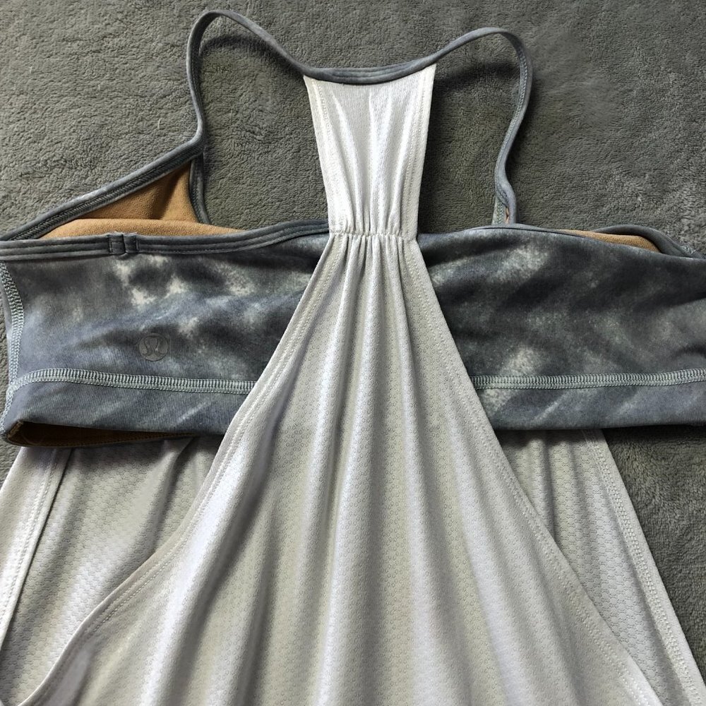 Lululemon No Limits Athletic Tank White / Blazer Fossil Size 6 - Picture 4 of 12